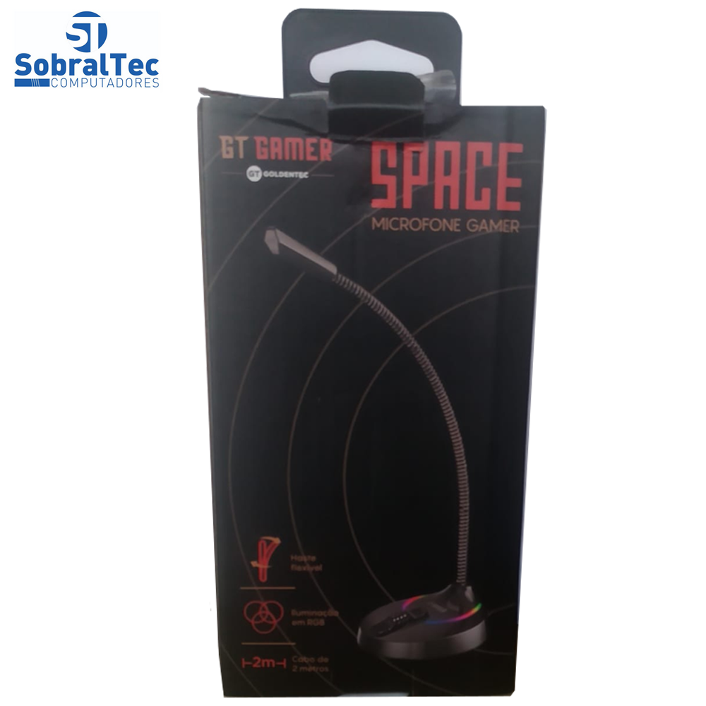 Microfone Gamer GT Space RGB Preto
